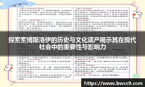 探索索博斯洛伊的历史与文化遗产揭示其在现代社会中的重要性与影响力